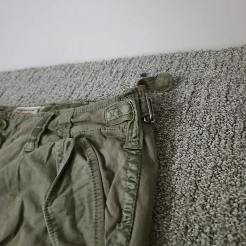 VTG Abercrombie & Fitch Pants Men M Green Baggy Paratrooper Cargo Rugged Y2K